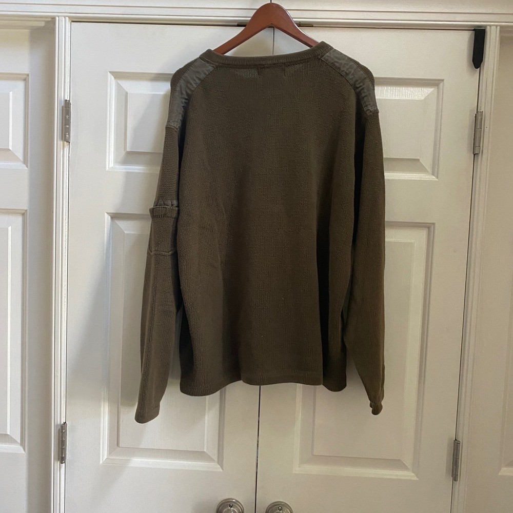 Eddie Bauer Henley Pullover Sweater Mens XL Green Cotton Chunky Farm Outdoor - Picture 8 of 8